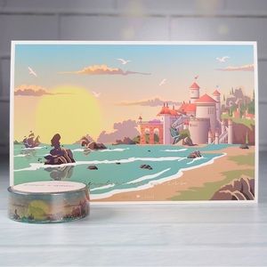 Mermaid Castle Passport Washi Tape & Postcard